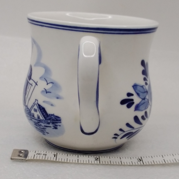 JOA Delft Blue Windmill and Floral MUG Hand Painted Porcelain Potbelly 9 oz Cup - Picture 5 of 12